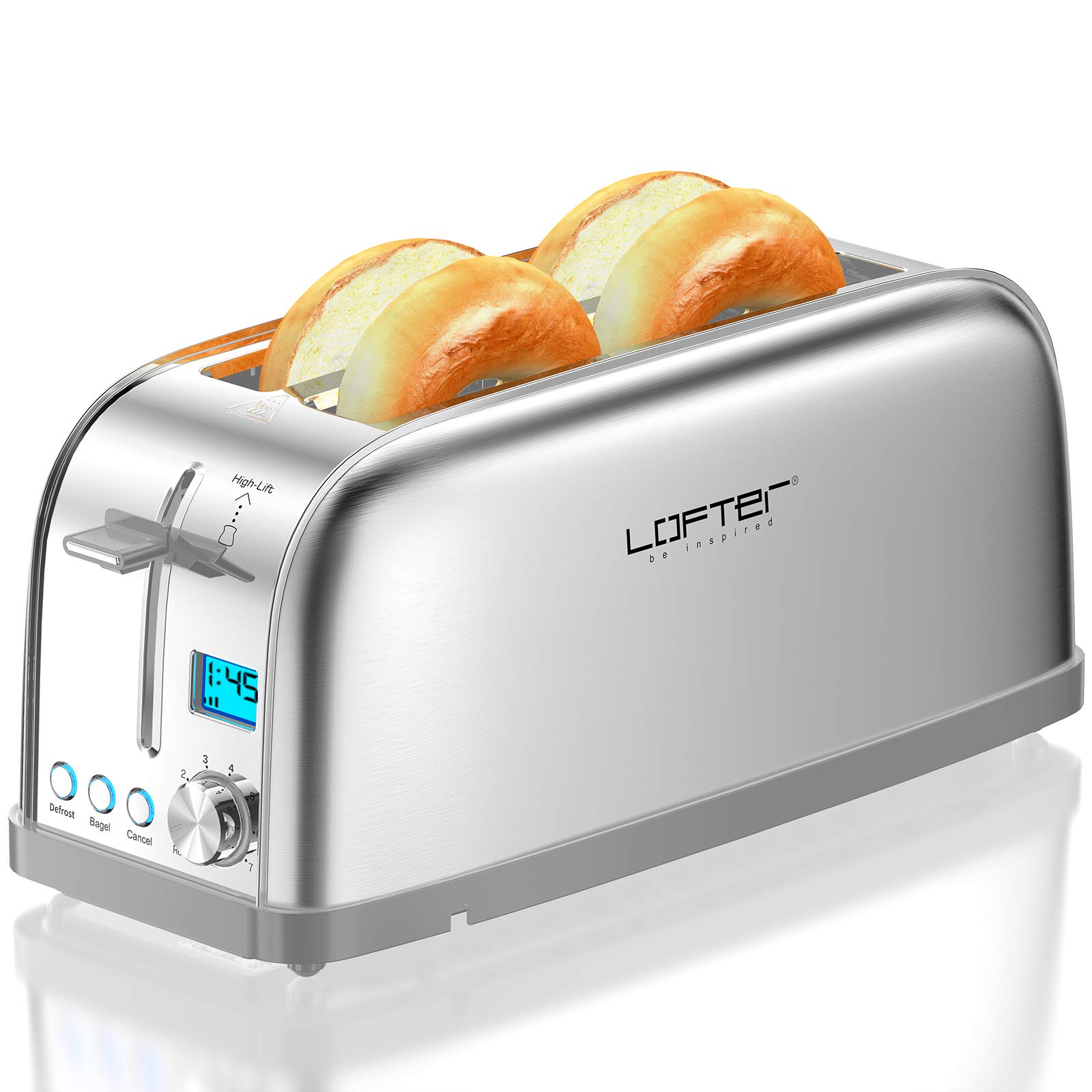 4 slot toaster Toaster toasters bagel lofter slots removable defrost reheat kitchensep crumb 1500w