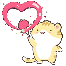 animated hearts png gif Cat rotating sticker for ios & android