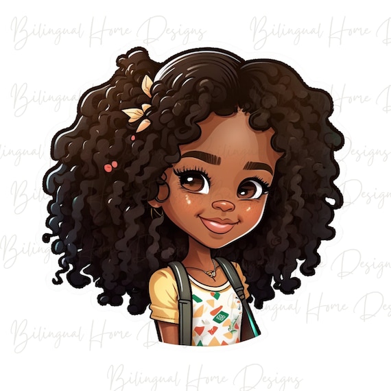 anime curly afro drawing png Afro girl svg clipart