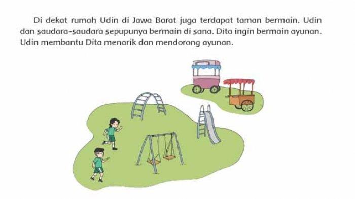 gambar anak bermain ayunan Ayunan mendorong udin subtema pada mula telaga pembelajaran dimaksud apakah telah kemudian