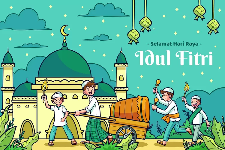 gambar bergerak idul fitri 2023 Animasi idul fitri 2020, gambar lucu ucapan selamat lebaran & kata