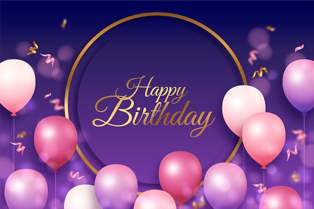 gambar happy birthday aesthetic Background wishes quotes freepik anniversaire joyeux marquee px brithday purplish