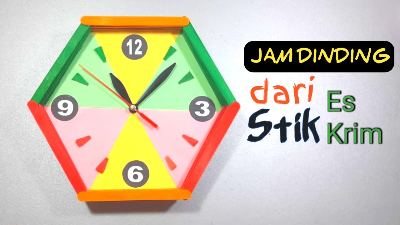 gambar jam dinding untuk belajar Jam dinding dari stik es krimkreasi dan kerajinan