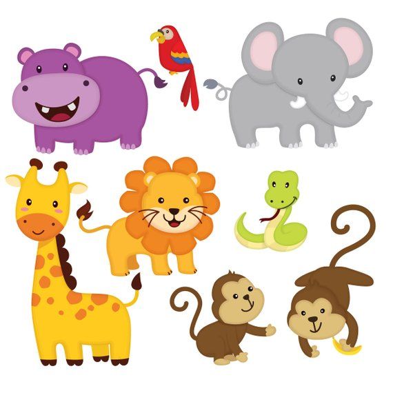 jungle animal clip art Cartoon jungle animals, safari animals, cutest animals, cute animal