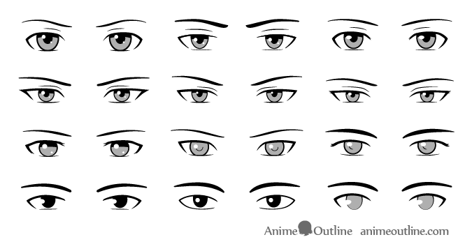 male anime eye styles Male anime eyes drawing reference