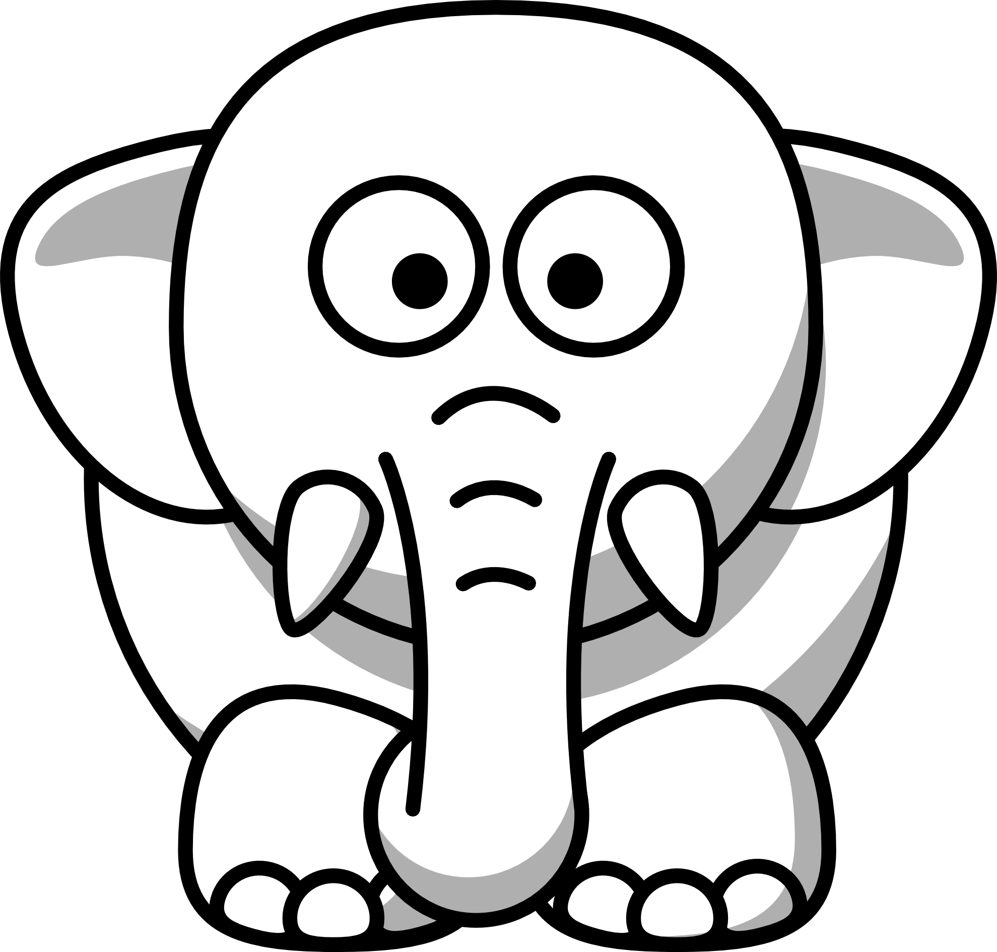 png animals cartoon black and white Clipart baby elephants elephant library