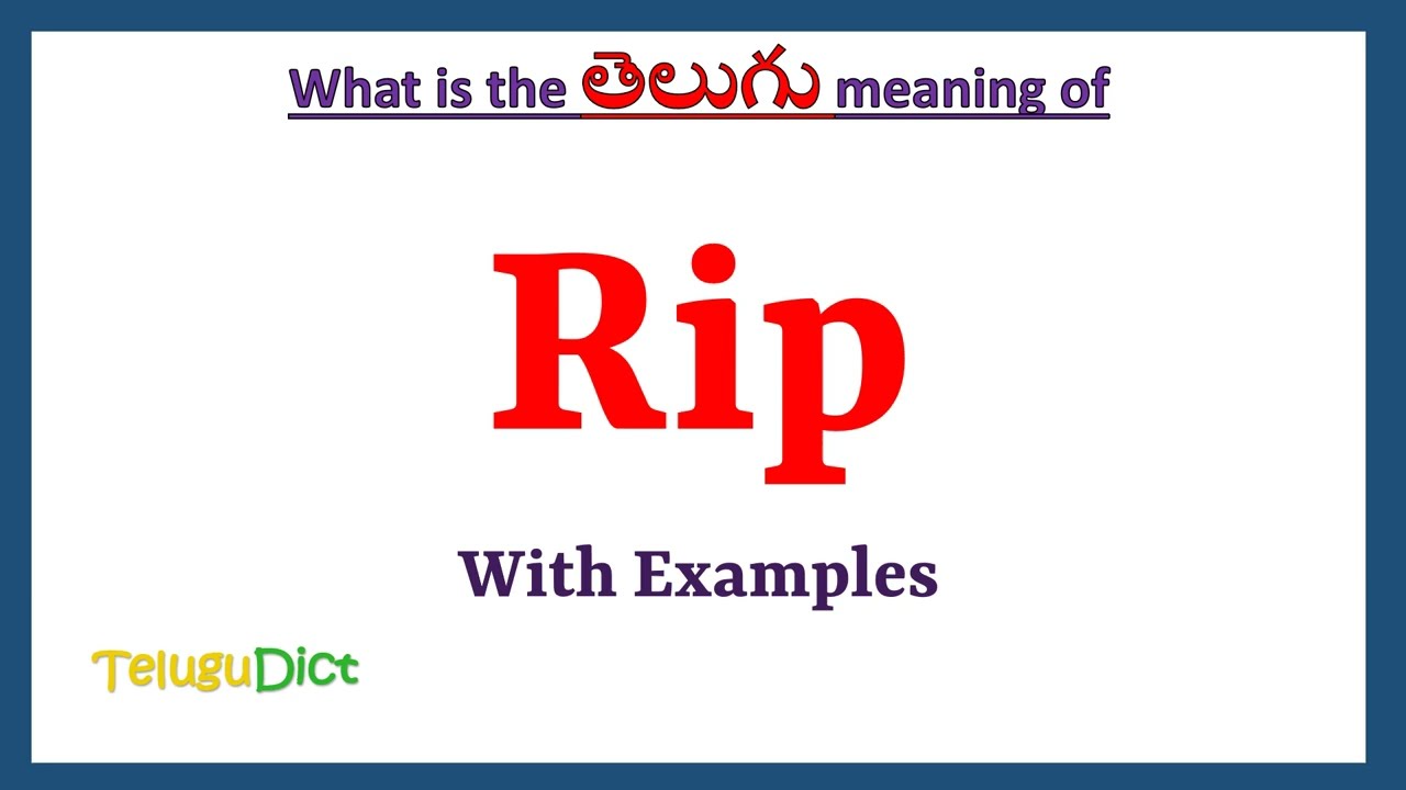 slot booking telugu meaning What is meaning rip in telugu