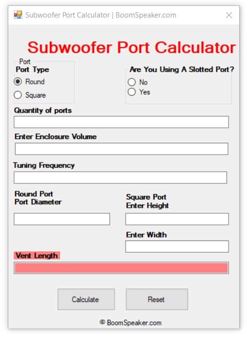 subwoofer slot port length calculator Port slot subwoofer ports folded flares rule open