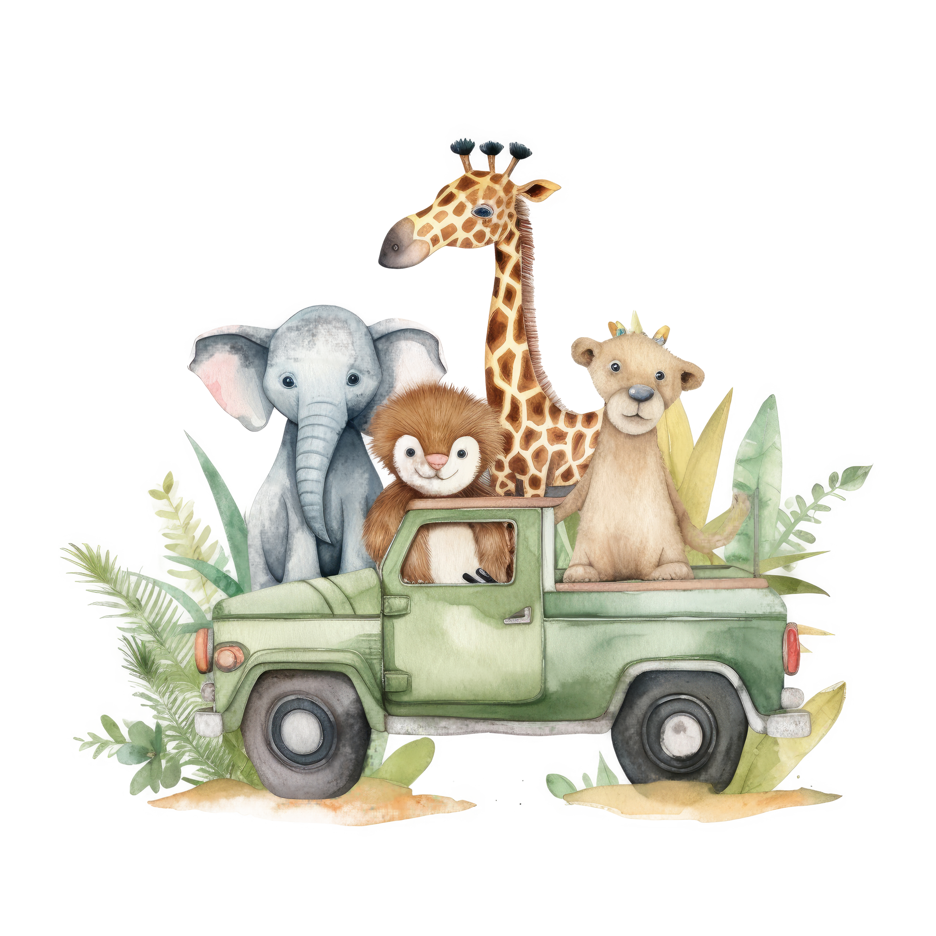 watercolor baby animals png Safari watercolor animals. 22598693 png png no background